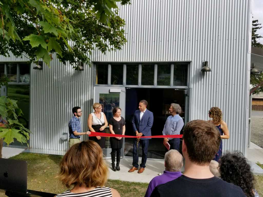 The Cherry Artspace grand opening ribbon cutting with Sam Buggeln Jennifer Herzog and Mayor Svante Myrick